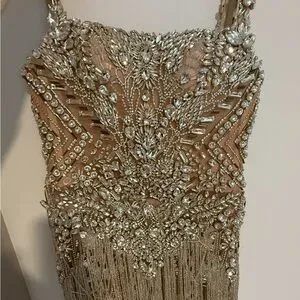 Albina Dyla Corset Dress with Crystals and Stones